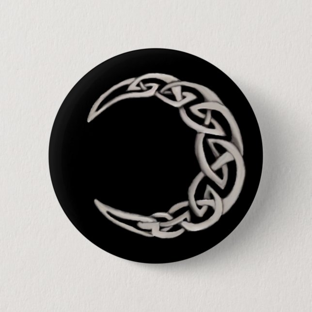 Celtic moon 2 inch round button (Front)