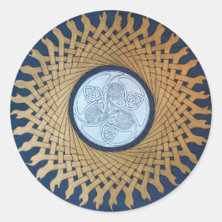 Celtic Moon Classic Round Sticker