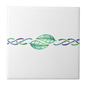 Celtic Multicolor Leaf Border Desgin Tile