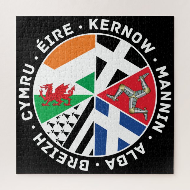 Celtic Nations Flags Cymru Eire Alba Kernow Mannin Jigsaw Puzzle (Vertical)