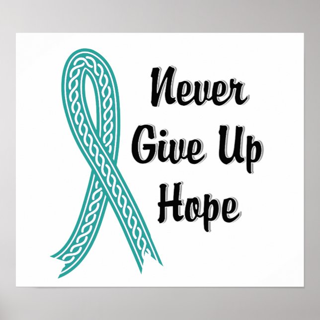 Celtic Never Give Up Hope Ovarian Cancer Poster (Front)