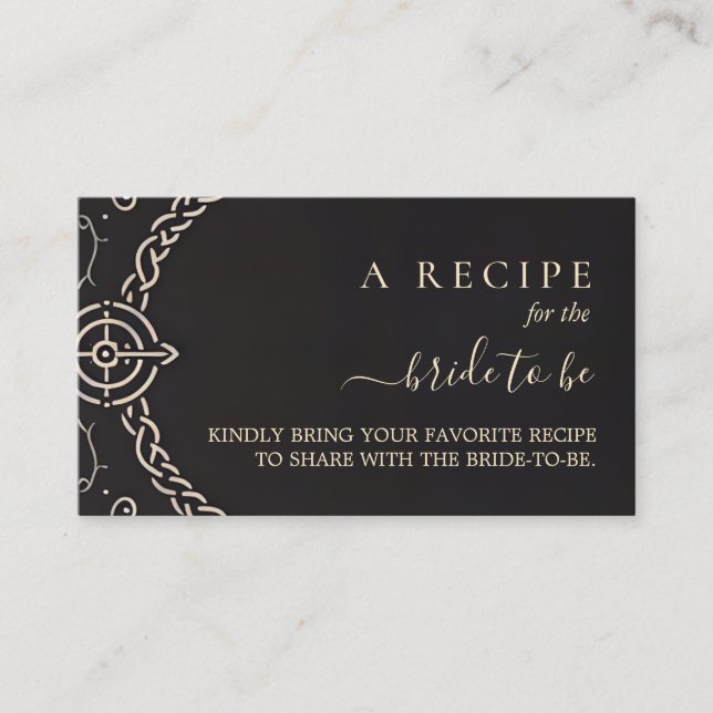 Celtic Nordic Fun Medieval Scroll Bridal Shower Enclosure Card (Front)