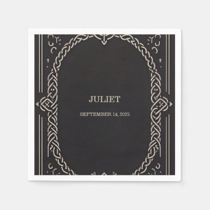 Celtic Nordic Fun Medieval Scroll Bridal Shower Napkin