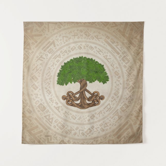 Celtic Oak Tree of life -Yggdrasil Tapestry (Front)