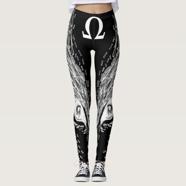 Celtic Omega Wolf Fantasy Leggings (Front)