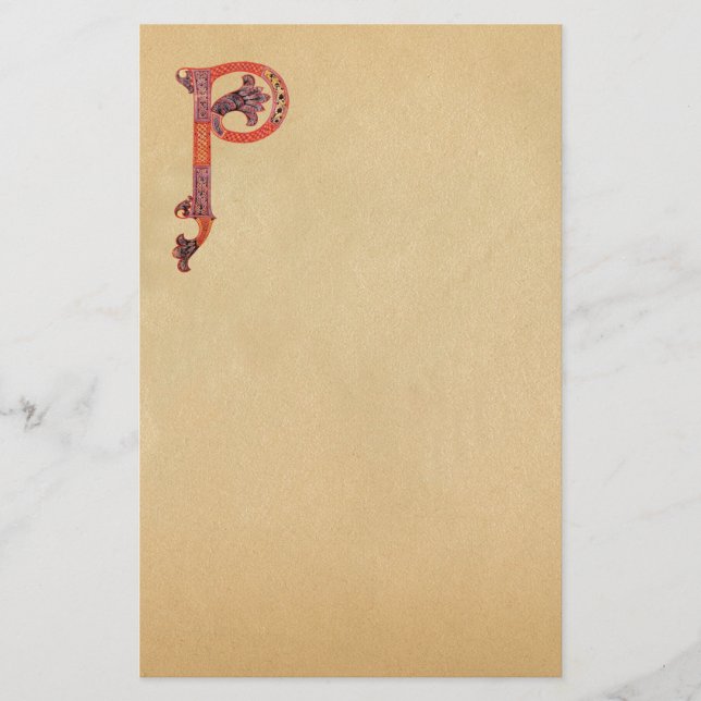 CELTIC P MONOGRAM PARCHMENT STATIONERY (Front)
