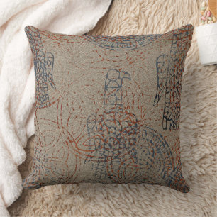 Celtic Pattern - Sand Colour with Bird Throw Pillow