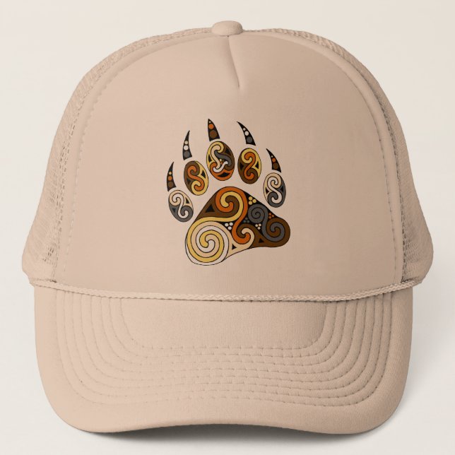 Celtic paw Bear Flag colours trucker hat (Front)