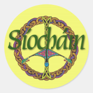 Celtic Peace Sign Sticker in Irish