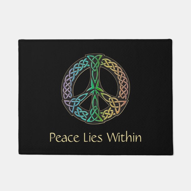 Celtic Peace Sign Welcome Mat (Front)