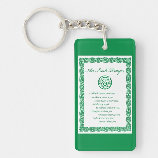 Celtic Prayer St. Patrick's Day Keychain (Front)