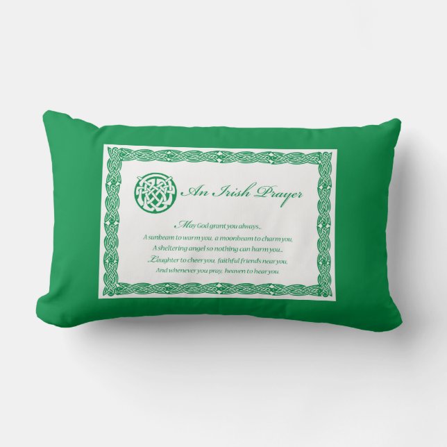 Celtic Prayer St. Patrick's Day Lumbar Pillow (Front)