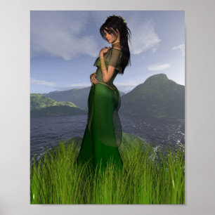 Celtic Princess in the Mountains Poster