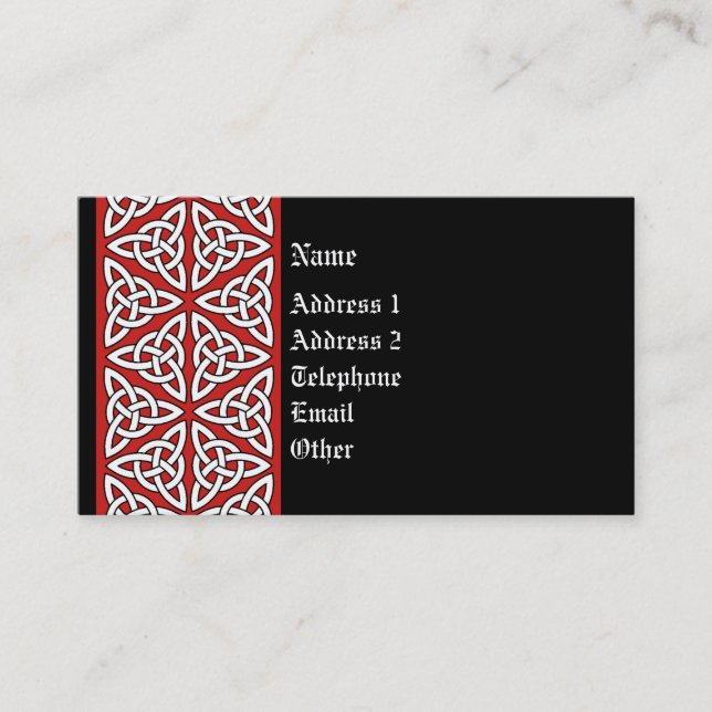 Celtic Profile Card - Red, Black and White (Front)
