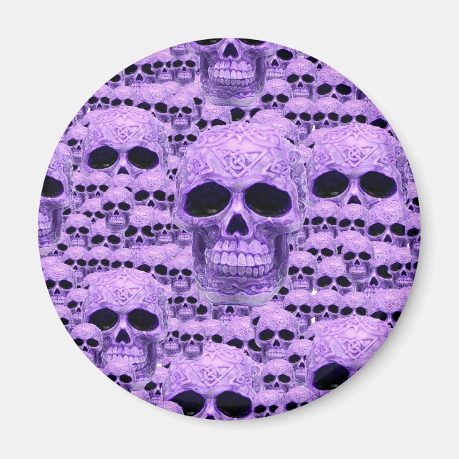 Celtic purple skull collage magnet (Front)