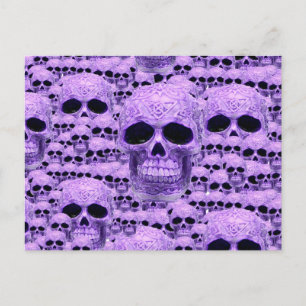 Celtic purple skull collage postcard