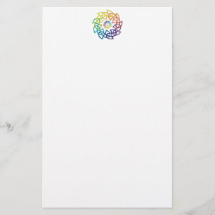 Celtic Rainbow Knotwork Rings Stationery