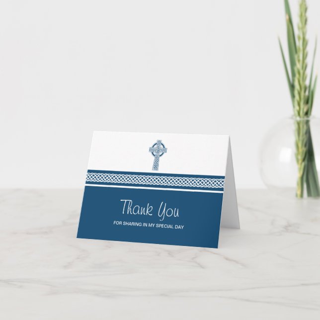Celtic Religious Cross Thank YOu Card (Front)
