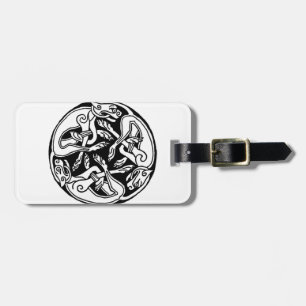Celtic rond chien luggage tag