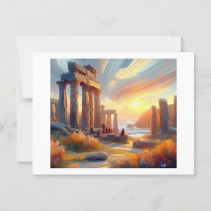 Celtic Ruins at Sunset Galicia Postcard