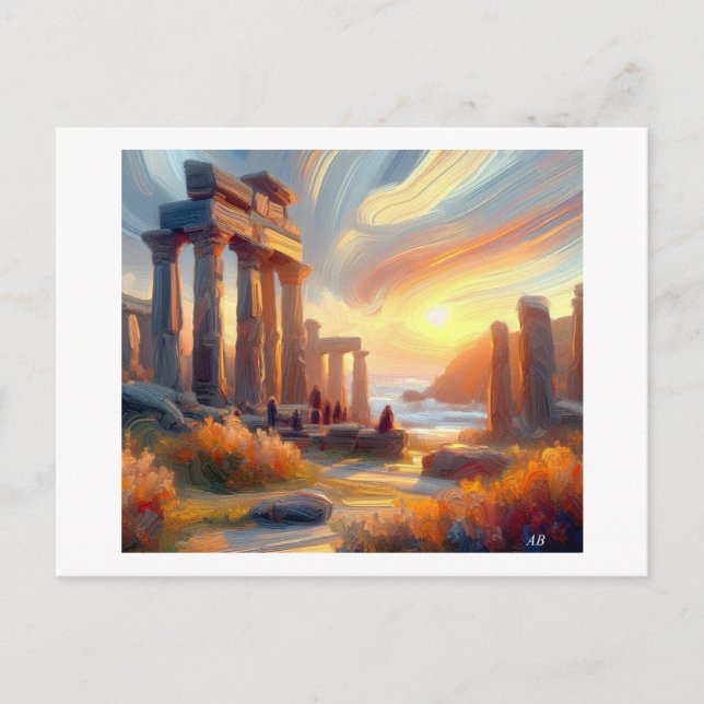 Celtic Ruins at Sunset Galicia Postcard (Front)