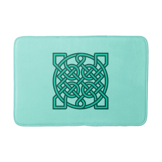 Celtic Sailor's Knot, Turquoise, Aqua and Teal  Bath Mat (Front)