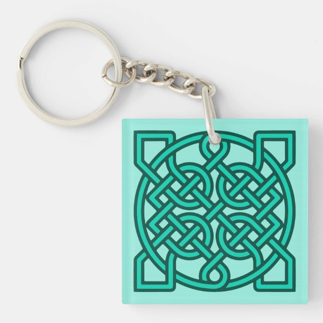Celtic Sailor's Knot, Turquoise, Aqua and Teal Keychain (Front)