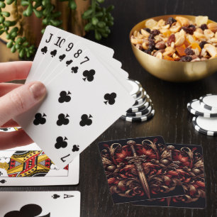 Celtic Scottish Red and Bronze Sword Playing Cards