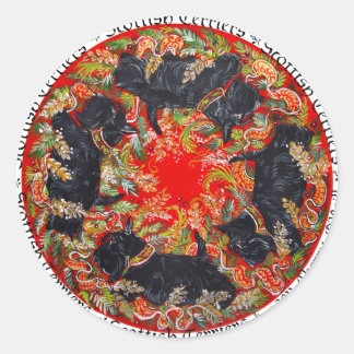 Celtic Scottish Terrier Medallion Classic Round Sticker