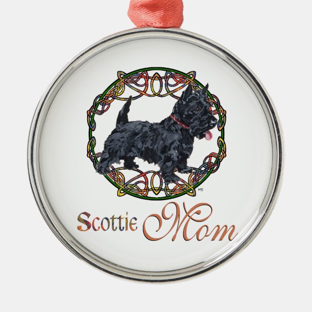 Celtic Scottish Terrier Mother Metal Ornament (Front)