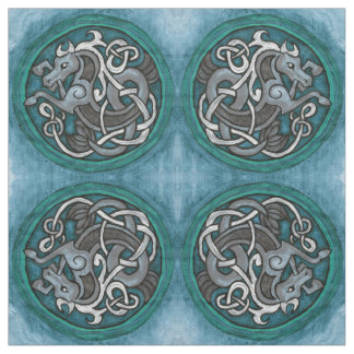 Celtic Seahorse Pattern Fabric
