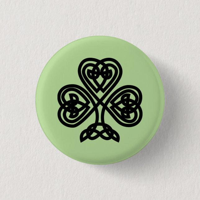 Celtic Shamrock 1 Inch Round Button (Front)