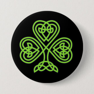 Celtic shamrock 3 inch round button