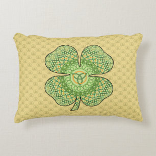 Celtic Shamrock Accent Pillow
