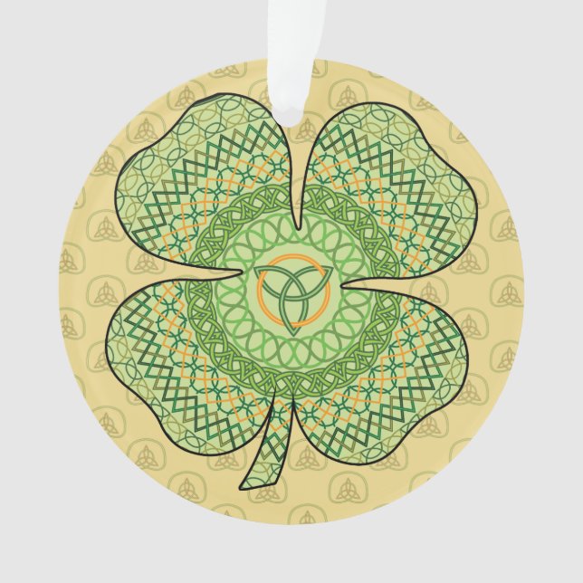Celtic Shamrock Acrylic Ornament (Front)