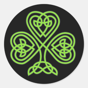 Celtic Shamrock Classic Round Sticker