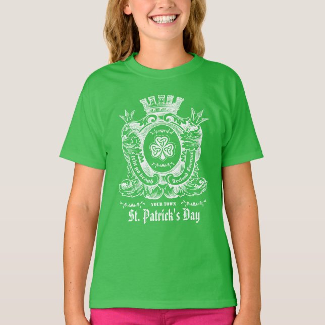 Celtic Shamrock Crest St. Patrick's Day T-Shirt (Front)
