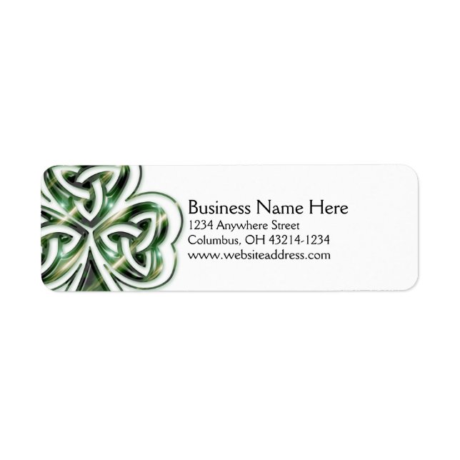 Celtic Shamrock Design 2 Return Address Labels (Front)