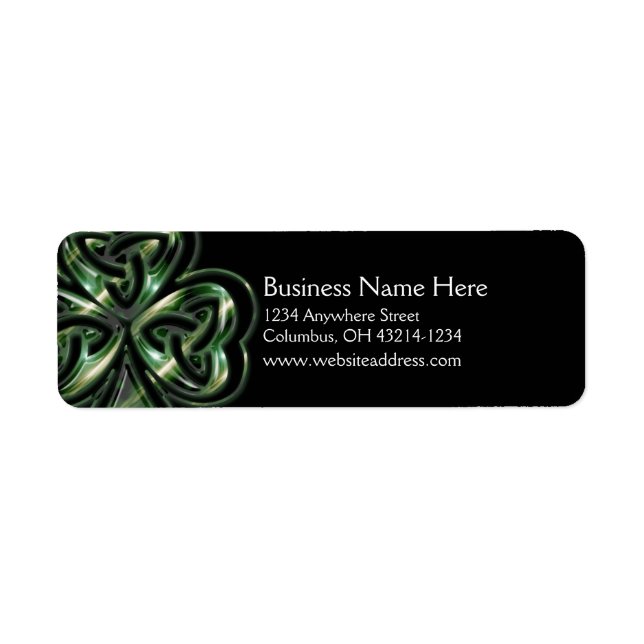 Celtic Shamrock Design 2 Return Address Labels 2 (Front)