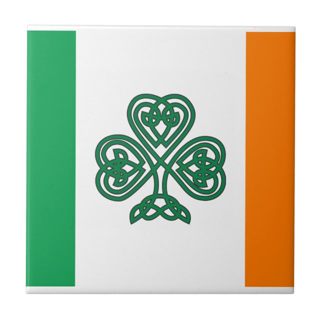 Celtic Shamrock Flag of Ireland Custom Tile (Front)