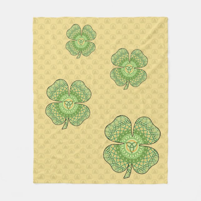 Celtic Shamrock Fleece Blanket (Front)