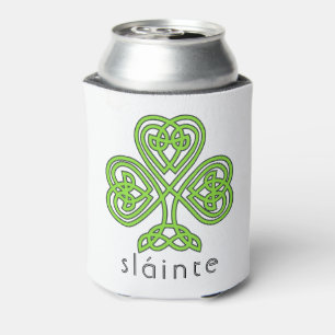 Celtic Shamrock Green Slainte St. Patrick's Day Can Cooler
