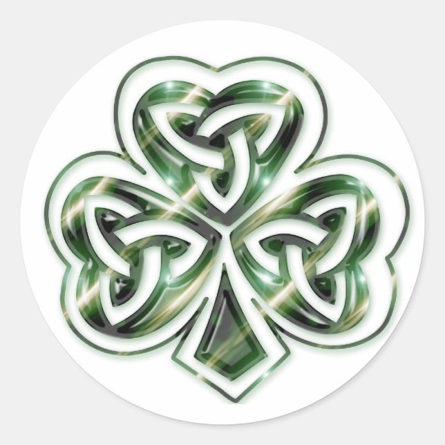 Celtic Shamrock :: Green Space Design Stickers (Front)