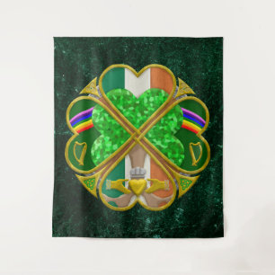 Celtic Shamrock Heritage Symbol Irish Inspired Tapestry