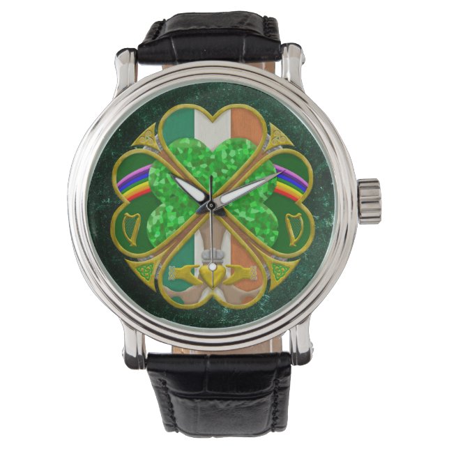 Celtic Shamrock Heritage Symbol Irish Inspired Watch (Front)