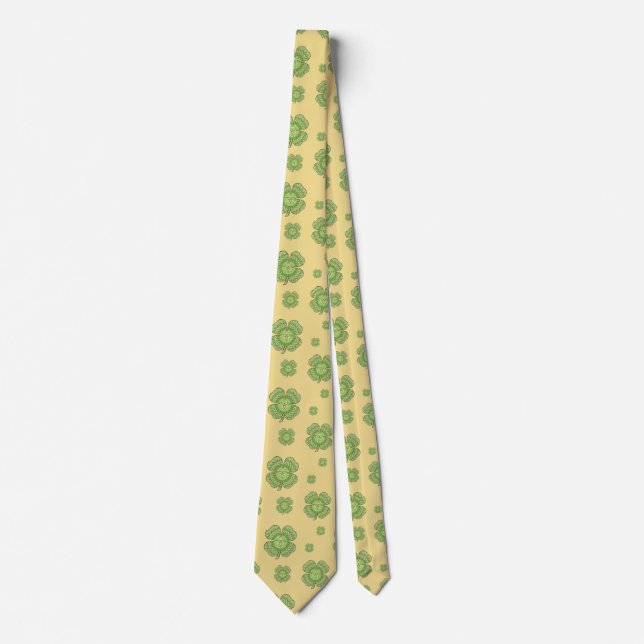 Celtic Shamrock Men's Neck Tie (Front)