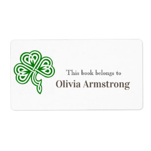 Celtic Shamrock Personalized Book Belongs To