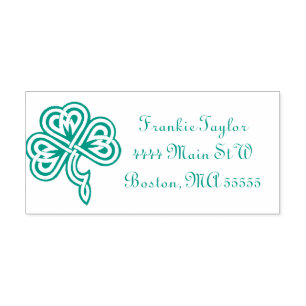 Celtic Shamrock Personalized Self-inking Stamp
