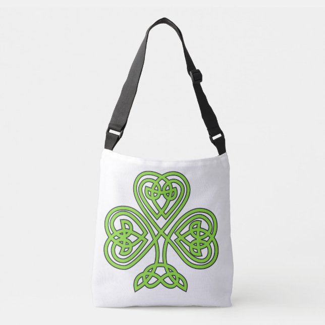 Celtic Shamrock St. Patrick's Day Irish Eire Paddy Crossbody Bag (Front)