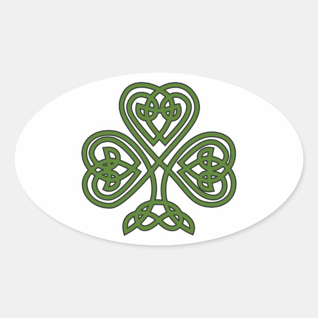 Celtic Shamrock - St Patricks Day Oval Sticker (Front)